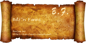 Bán Fanni névjegykártya