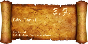 Bán Fanni névjegykártya