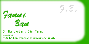 fanni ban business card